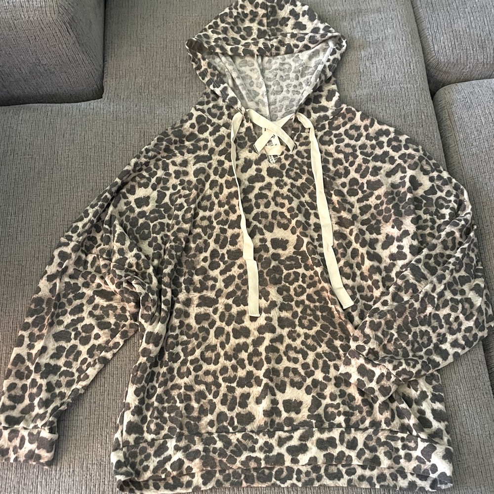 NWT SEW IN LOVE leopard print hoodie
